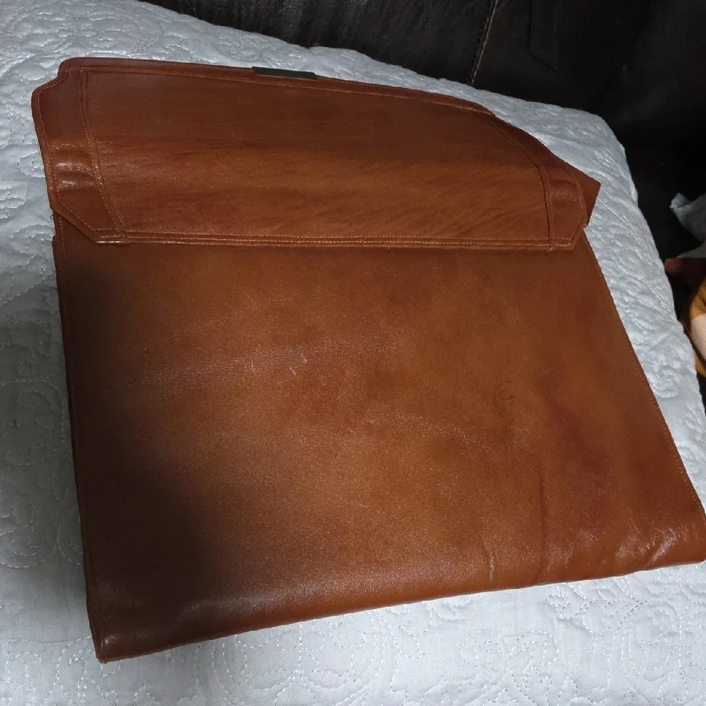 Leather Envelope Briefcase - Brown